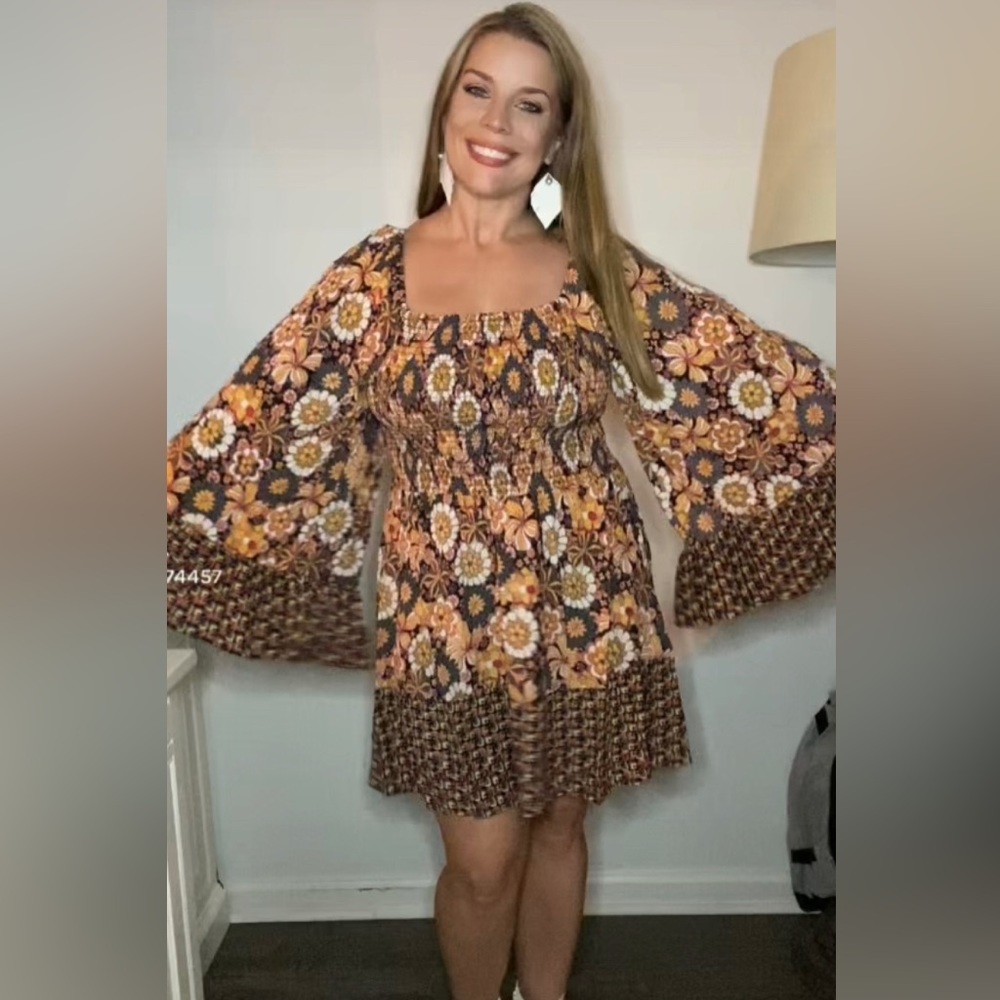 Boho Chic Smocked Bodice Dress